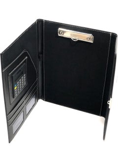 Lizy 823 A4 Leather Secretariat with Calculator and Business Card Black  - Image 2