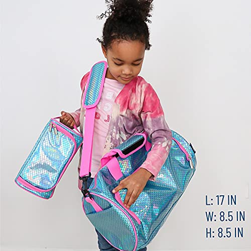 Wildkin Kids Dance Bag – Durable 600D Polyester Duffel Bag, Ideal for Ballet Class & Recitals - Mermaid Scales - Image 4