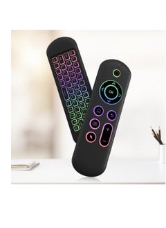 ماركة غير محددة لوحة مفاتيح M5 Air Mouse قابلة لإعادة الشحن 2.4G+BT5.2 لوحة مفاتيح لاسلكية صغيرة فأرة طائرة عن بعد 7 ألوان استشعار الحركة بإضاءة خلفية لصندوق تلفزيون Android/الكمبيوتر الشخصي/التلفزيون الذكي  - Image 2