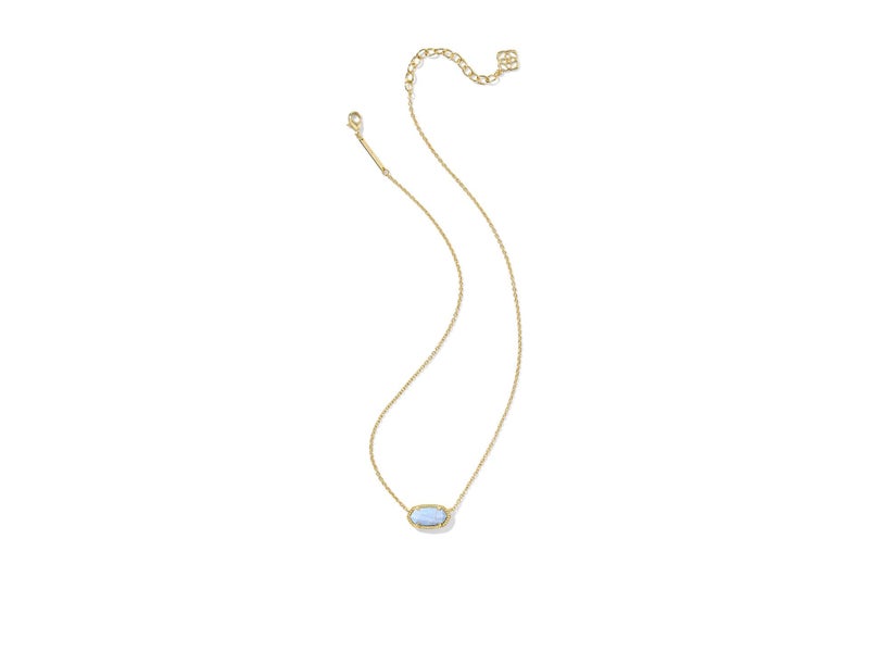 Kendra Scott Elisa Pendant Necklace, 14K Gold-Plated Brass, Fashion Jewelry for Women, Variegated Light Blue Magnesite - Image 2