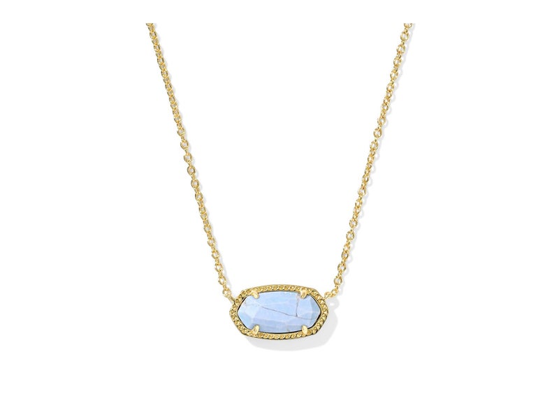 Kendra Scott Elisa Pendant Necklace, 14K Gold-Plated Brass, Fashion Jewelry for Women, Variegated Light Blue Magnesite - Image 1