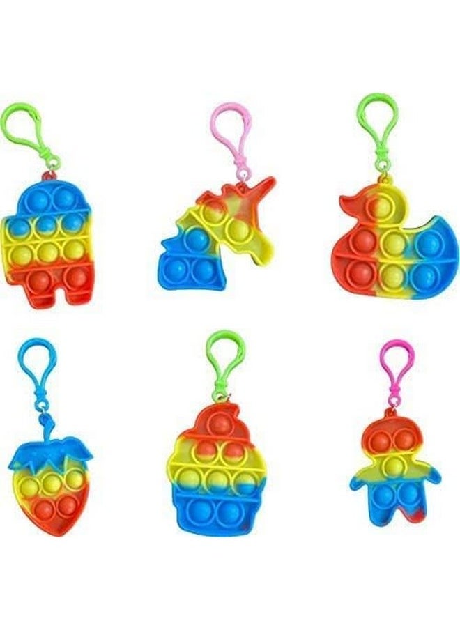 MKY - MKY Pop It Pop Keychain - Fun Fidget Toy & Stress Relief Bubble Key Ring for Kids and Adults - Ideal Return Gift for Birthday Parties Pack of 18 - Image 1