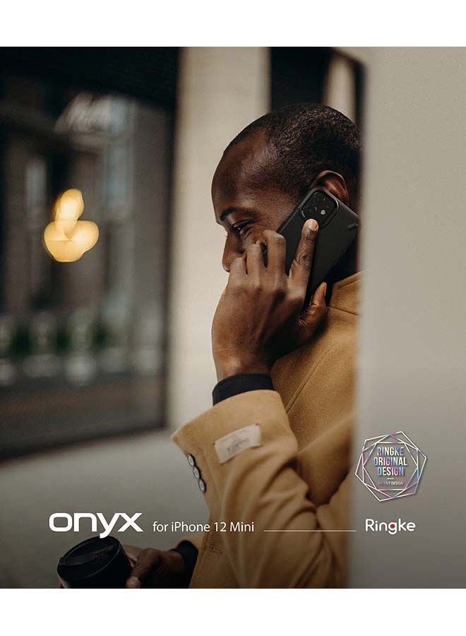 نيبمينينت غطاء حماية خلفي واقٍ مرن ومتين وشديد الصلابة ومضاد للصدمات وعالي الجودة لهاتف آيفون 12 ميني أسود - Image 3