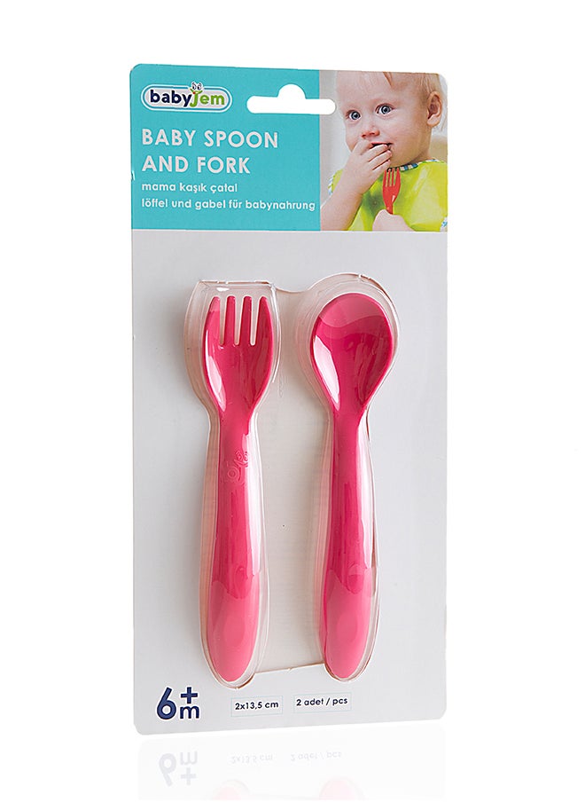 BabyJem - Babyjem Spoon & Fork Set for Babies - 12 Months+ - Soft and Safe Feeding Utensils for Comfortable Eating - Image 1