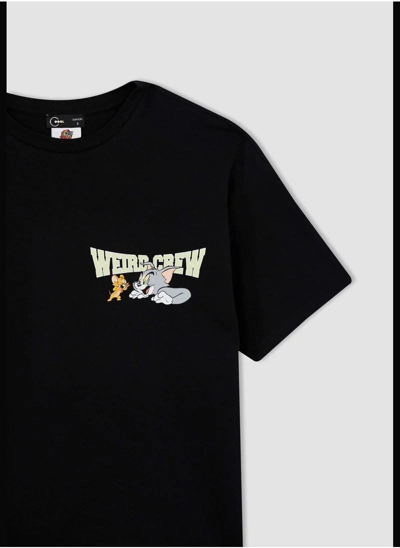 DeFacto Oversized Short Sleeve Tom & Jerry Print T-Shirt