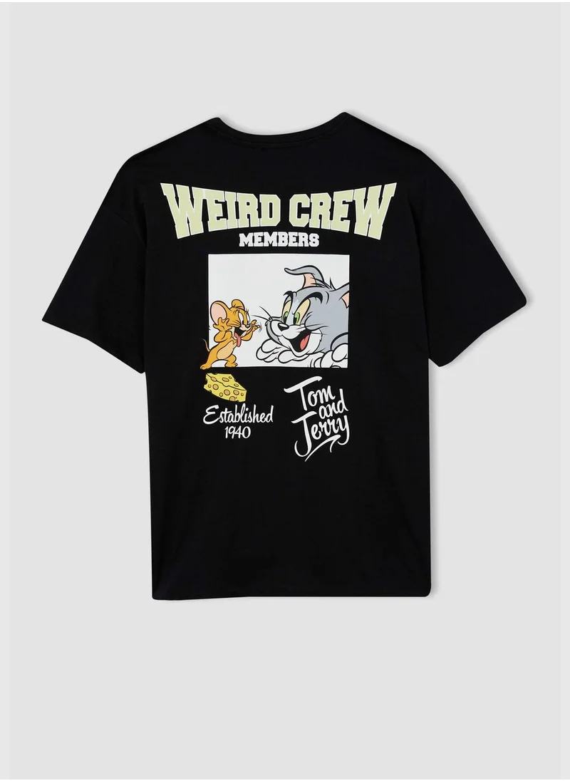 DeFacto Oversized Short Sleeve Tom & Jerry Print T-Shirt