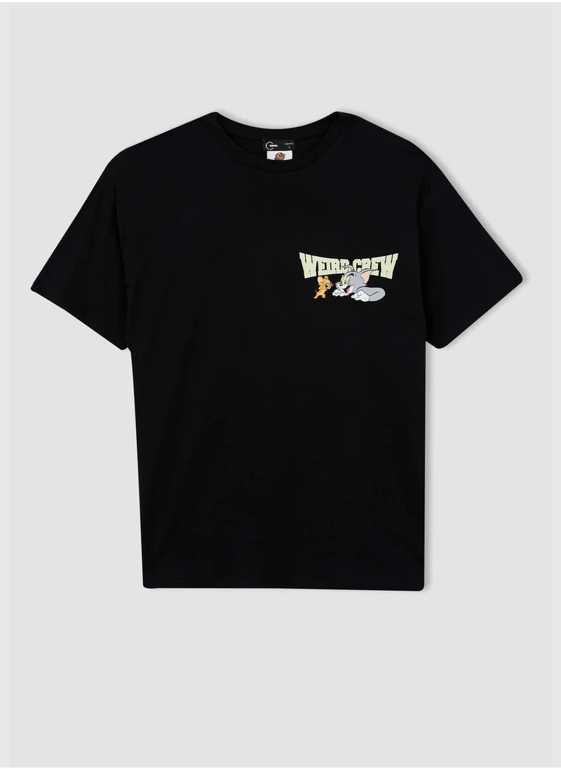 DeFacto Oversized Short Sleeve Tom & Jerry Print T-Shirt