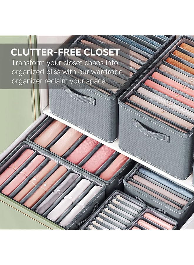 erorex 3 Pack Wardrobe Clothes Organizer Foldable Closet Organizer Stackable Fabric Drawer Organizers Dividers With Handles For Organizing Clothes Jeans Pants Sweaters Dresses - Image 3