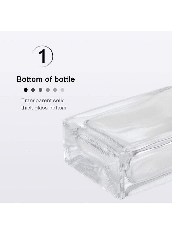 Beauenty 2 pcs Travel Refillable Glass Perfume Bottle Portable Square Empty Glass Perfume Atomizer Bottle 30ml/1 oz. Spray Glass Bottle Atomizer Container,Black+White - Image 5