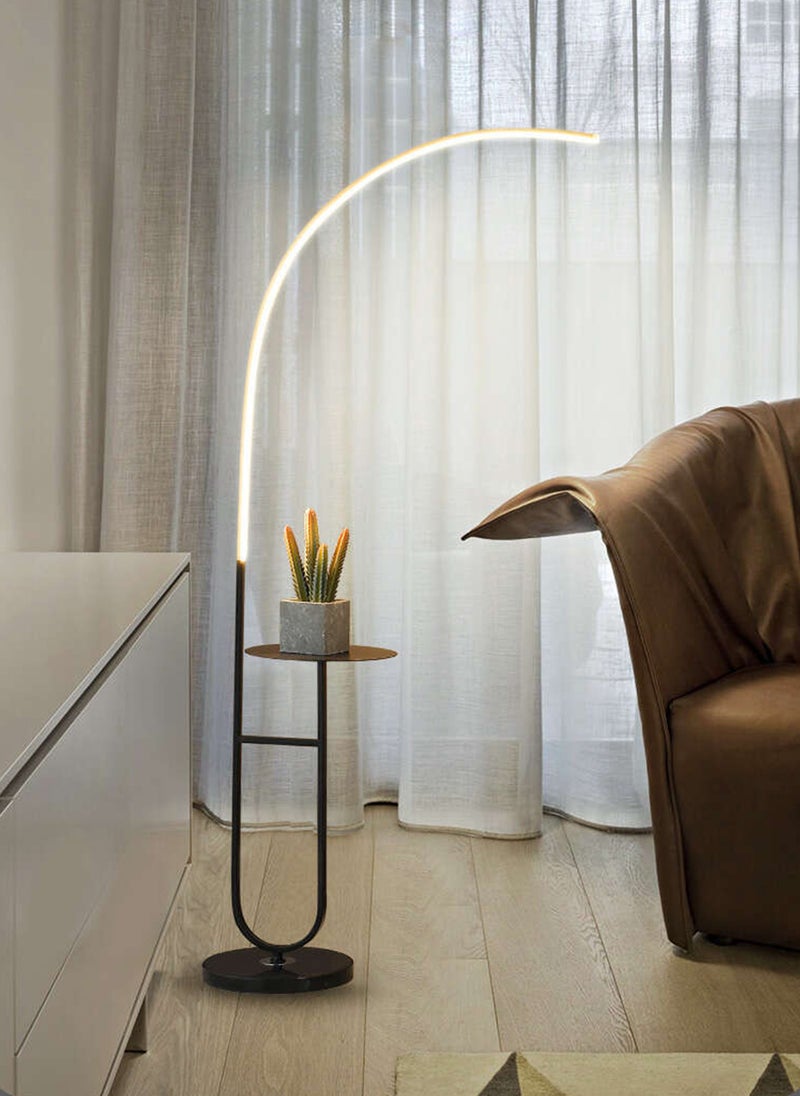 OneLight Adjustable LED Floor Lamp, Versatile Lighting with Remote Control & Sleek Black Metal Shelf - Smooth Stepless Dimming Feature - Image 5