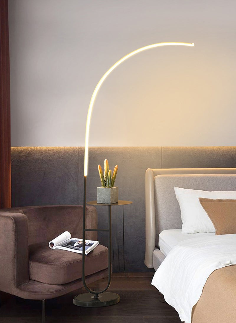 OneLight Adjustable LED Floor Lamp, Versatile Lighting with Remote Control & Sleek Black Metal Shelf - Smooth Stepless Dimming Feature - Image 3