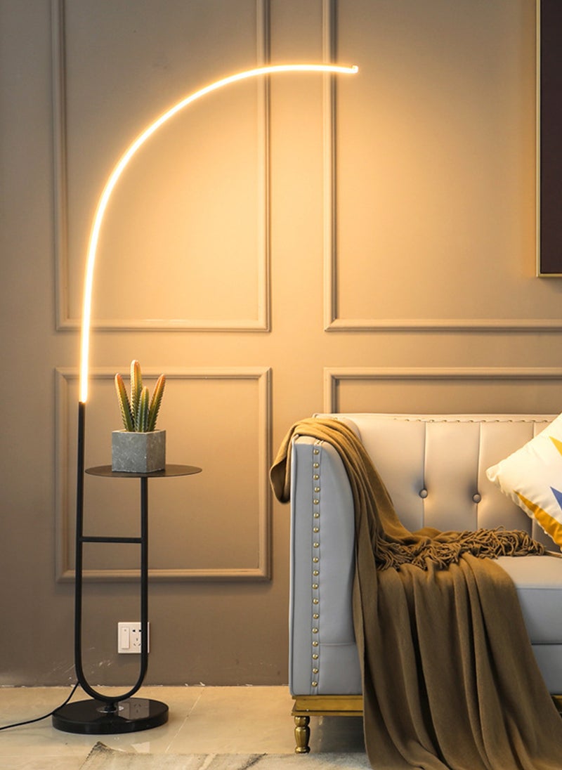 OneLight Adjustable LED Floor Lamp, Versatile Lighting with Remote Control & Sleek Black Metal Shelf - Smooth Stepless Dimming Feature - Image 2