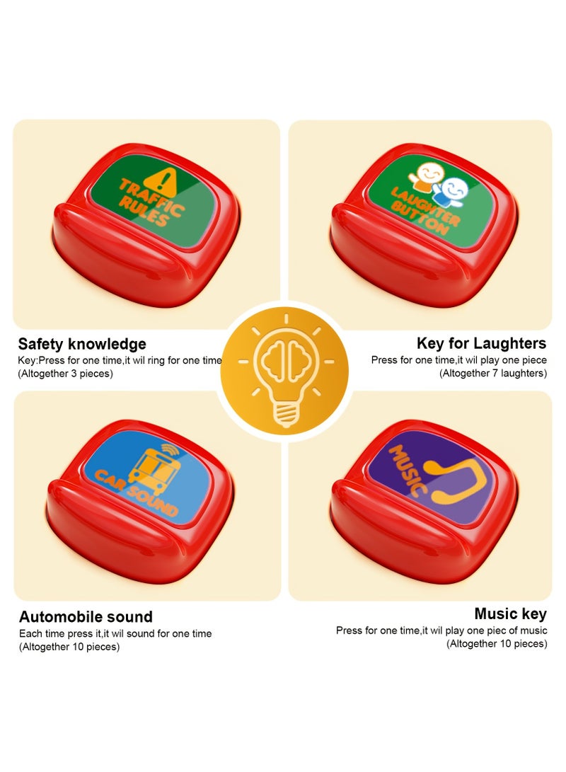 ارواق سيارات حافلة موسيقية للأولاد، لعبة دفع وسحب للأطفال الصغار، سيارات متحولة، مركبات نقل حافلة مدرسية، عجلة قيادة، لعبة قيادة حافلة تعليمية، هدية للأمهات لحفلات الأطفال - Image 5