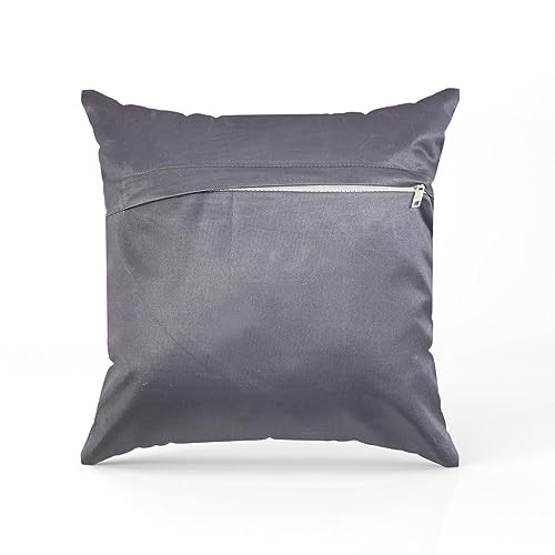 HOMECROWN Velvet Cushion Covers 16x16 Inch – Set of 3 Pcs, Golden Feather Print, Soft Faux Fur Decorative Throw Pillow Covers for Sofa, Couch, Bed, Living Room (Grey) - Image 5