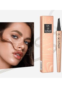 Liquid Waterproof Eyebrow Pencil Smudge Proof Brow Pencil with 4 Tip Microblade Eyebrow Pen Long Lasting Natural Eyebrow Pencils for Women Light Coffee #1