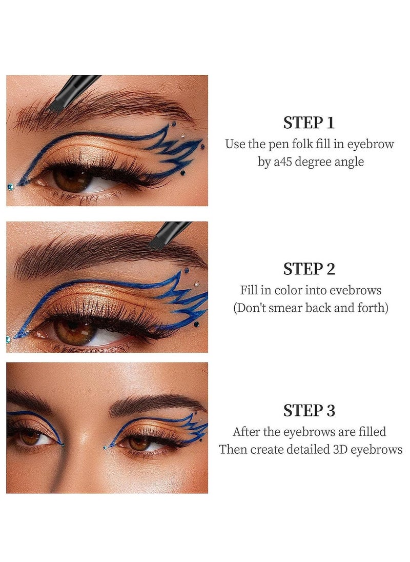 QIC - Liquid Waterproof Eyebrow Pencil Smudge Proof Brow Pencil with 4 Tip Microblade Eyebrow Pen Long Lasting Natural Eyebrow Pencils for Women Light Coffee #1 - Image 1