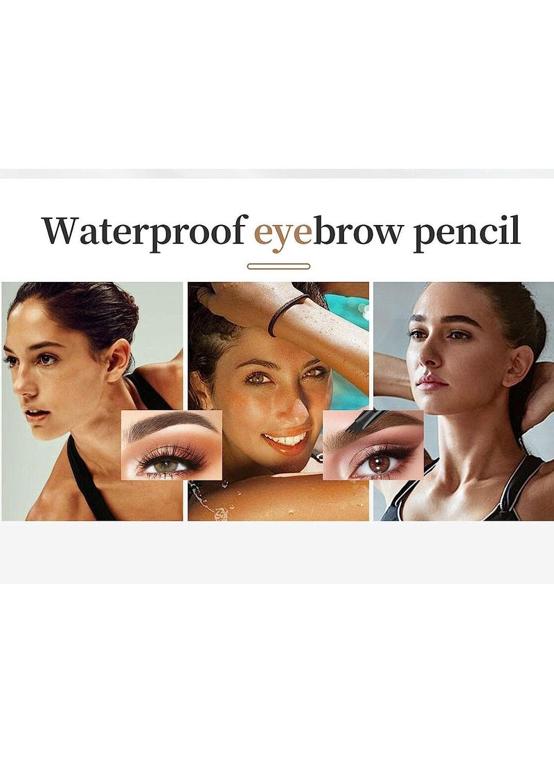 QIC - Liquid Waterproof Eyebrow Pencil Smudge Proof Brow Pencil with 4 Tip Microblade Eyebrow Pen Long Lasting Natural Eyebrow Pencils for Women Light Coffee #1 - Image 1
