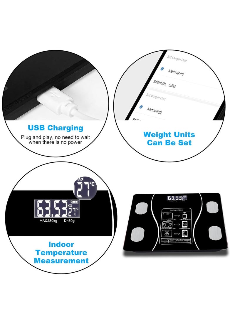 Generic - Digital Smart Weight Scale, Bluetooth / Wireless Body Fat Scale with Smartphone App, Digital Bathroom Scale for Body Weight, Body Composition Analysis, Highly Accurate BMI Scale. - Image 1