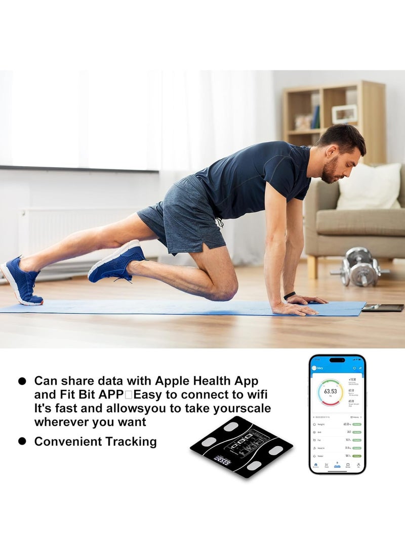 Generic - Digital Smart Weight Scale, Bluetooth / Wireless Body Fat Scale with Smartphone App, Digital Bathroom Scale for Body Weight, Body Composition Analysis, Highly Accurate BMI Scale. - Image 1