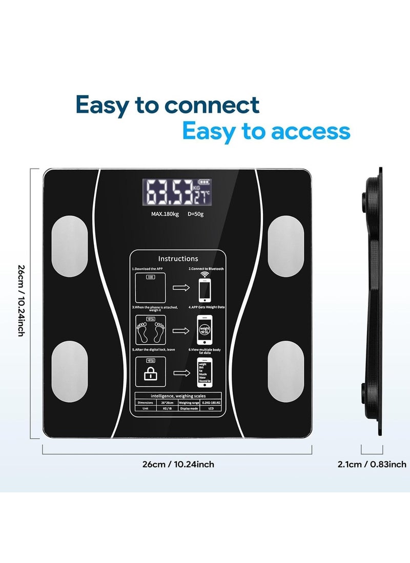 Generic - Digital Smart Weight Scale, Bluetooth / Wireless Body Fat Scale with Smartphone App, Digital Bathroom Scale for Body Weight, Body Composition Analysis, Highly Accurate BMI Scale. - Image 1