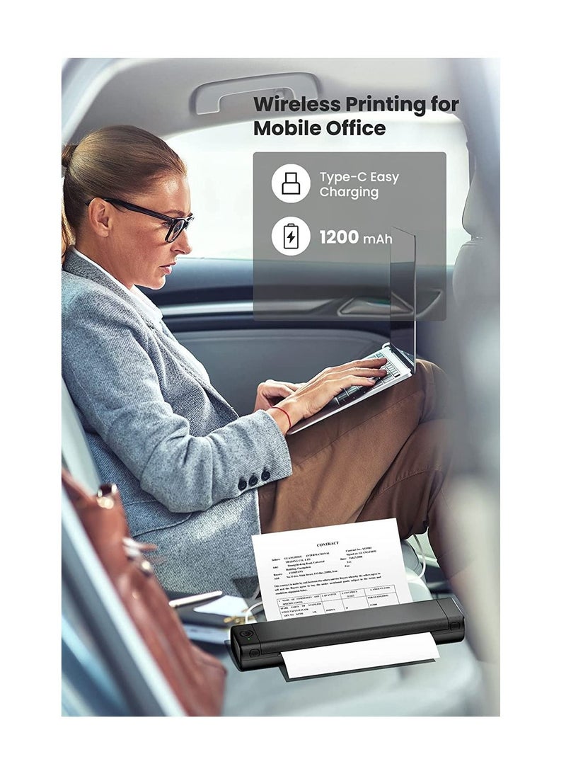 Generic - Portable Bluetooth Wireless M80F-A4 Thermal Mobile-Printer, Compact Inkless Printer for Travel, Support Phone & Laptop, Small Printers for Home Use Vehicles Office School Stencils - Image 1