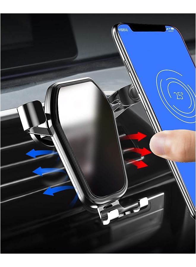 TYCOM Car Phone Holder, Diamond Gravity Air Vent Car Phone Holder, Auto Clamp Mount Clip Mobile Stand Cradle Compatible for iPhone 11 Pro XS XR 8 Plus 7 6, Samsung S10 S9 S8, Huawei P30, Google Pixel - Image 1