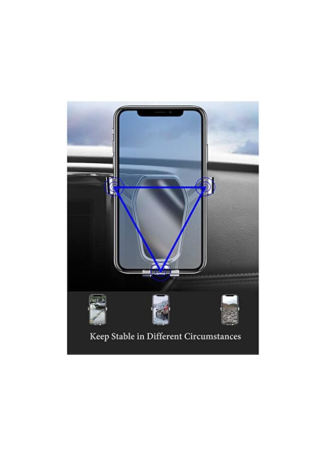 TYCOM Car Phone Holder, Diamond Gravity Air Vent Car Phone Holder, Auto Clamp Mount Clip Mobile Stand Cradle Compatible for iPhone 11 Pro XS XR 8 Plus 7 6, Samsung S10 S9 S8, Huawei P30, Google Pixel - Image 3