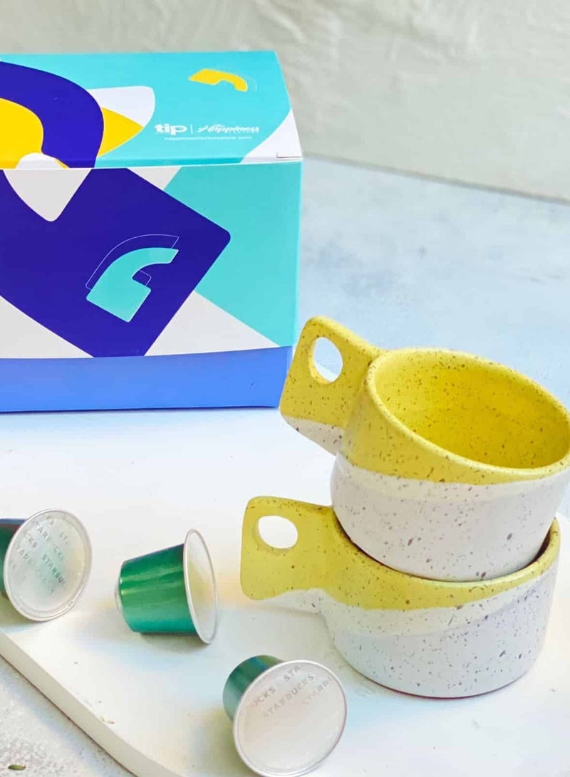 Tip of The Day Yellow Espresso Cups - Cup Set - Capacity 85 Ml - Image 4