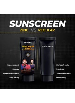 Brown Zinc Sunscreen 360 Brown Zinc Oxide Sunscreen For Cricketers ; Brown Zinc Spf 50 Water & Sweat Resistant Sunscreen That Lasts 3 Hrs+ 50Gm - pzsku/Z357C1F5C3D08351CCB9BZ/45/_/1687503689/29e564c9-c70a-4cd5-9853-c8507868976a