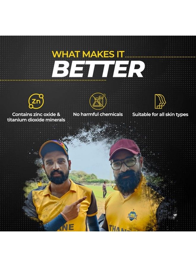 elemnt Brown Zinc Sunscreen 360 Brown Zinc Oxide Sunscreen For Cricketers ; Brown Zinc Spf 50 Water & Sweat Resistant Sunscreen That Lasts 3 Hrs+ 50Gm - Image 5