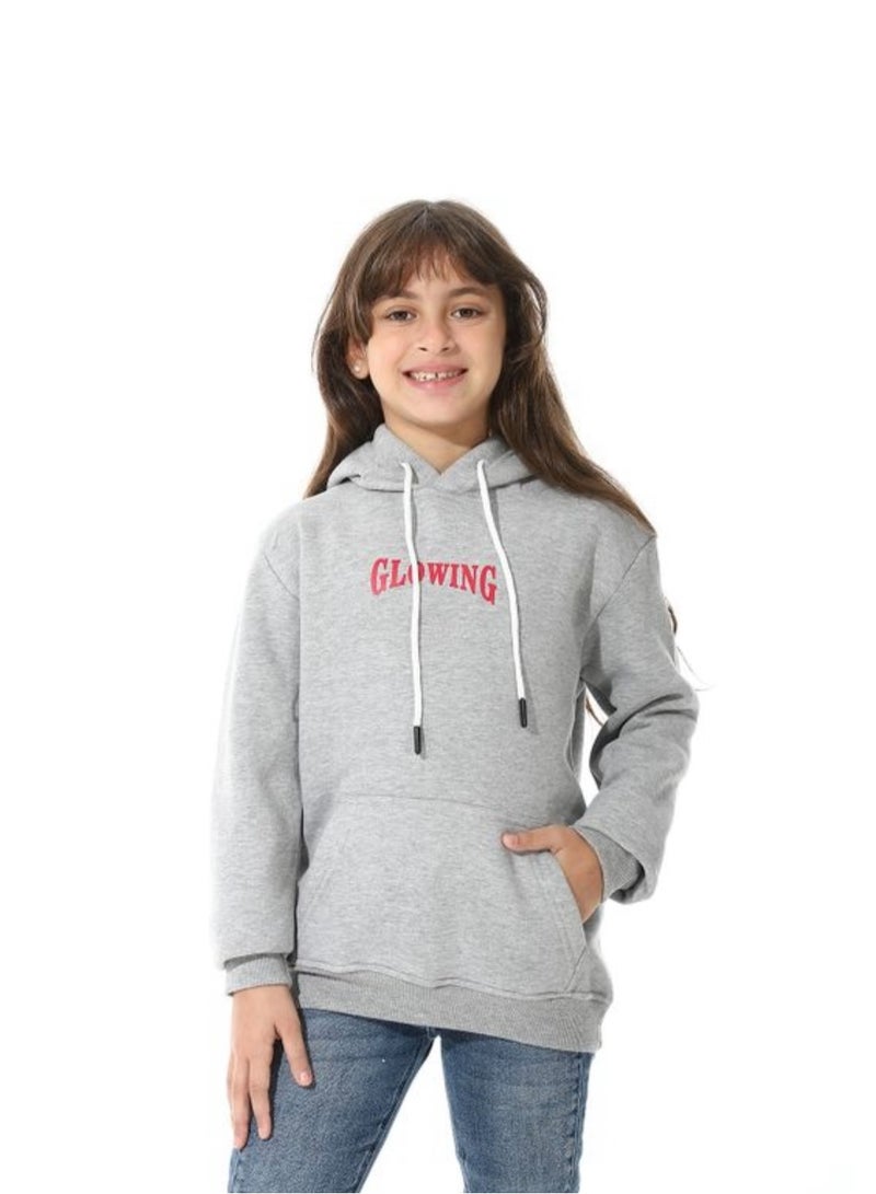 Printed Girls Hoodie With Pocket