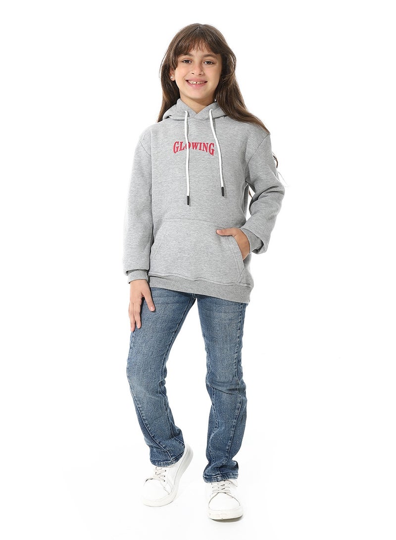 Printed Girls Hoodie With Pocket
