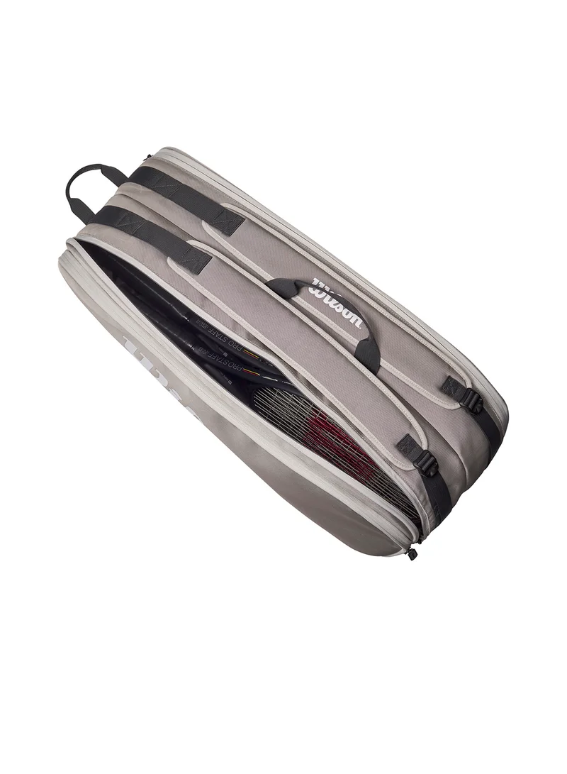 Wilson Tour Tennis Racket Bag, Grey, Adults, Holds up to 6 Rackets