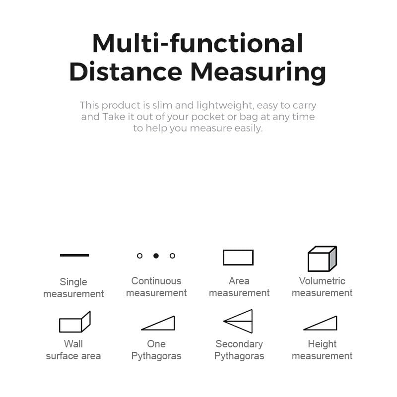 protium Mini Laser Rangefinder 30M, LED Screen Accurate Mini Laser Range Finder USB Charging Intelligent Multi-function High Precision Measuring Instrument - Image 2