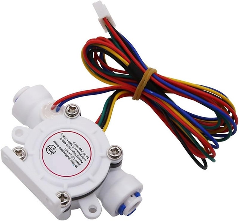 Water Flow Meters, 1/4" 3/8" Quick TDS Water Flow Sensor 1.75MPa Hall Sensor PE Pipe Turbine Flowmeter DC5~18V Water Quality Inspection Sensor(1/4",5 wire) - Image 1