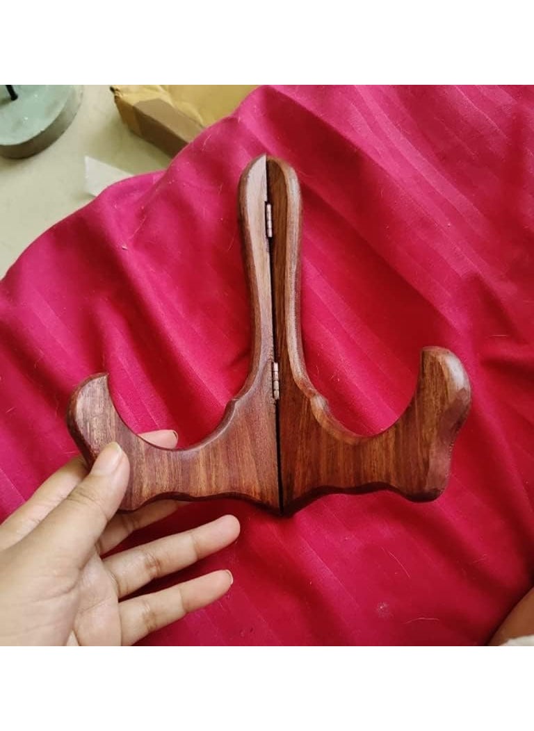 KARAFT WILA KARAFT WILA Sheesham Wooden Plate Stand Shield Easels Chakla Holder Paltter Display Stand Wooden Decorative Display Stand 1 Peice  - Image 2