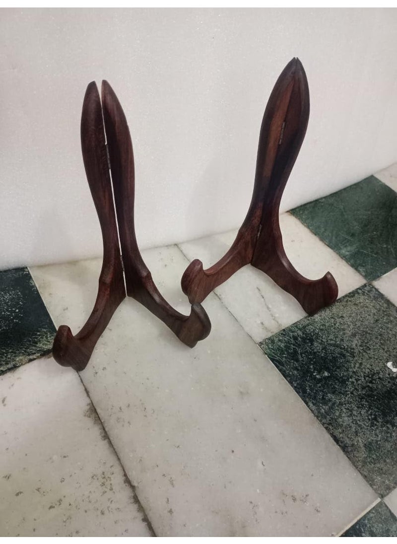 KARAFT WILA KARAFT WILA Sheesham Wooden Plate Stand Shield Easels Chakla Holder Paltter Display Stand Wooden Decorative Display Stand 1 Peice  - Image 5