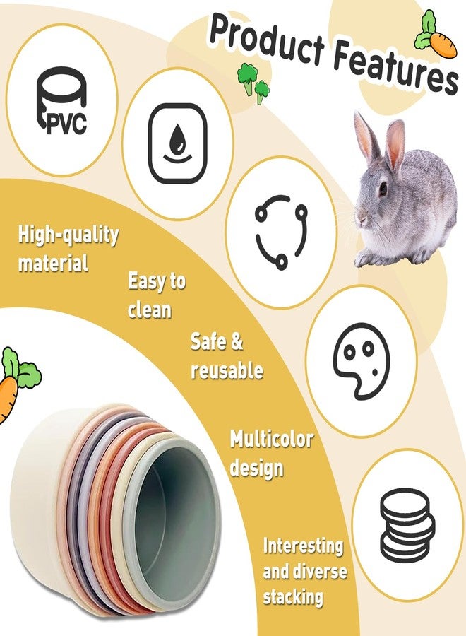 Iffitya 8 Pcs Stacking Cups for Rabbits, Colorful Bunny Toys for Rabbits and Small Animals, Nesting Rabbit Toys of Different Sizes, Bunny Stacking Cups for Hiding Food and Playing - Image 5