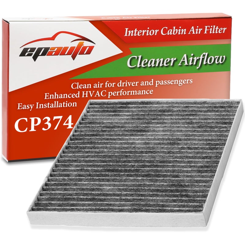 EPAuto CP374 (CF10374) Cabin Air Filter includes Activated Carbon Replacement for Toyota Tacoma (2005-2021), Dodge Dart (2013-2016), Pontiac Vibe (2003-2008) - Image 1