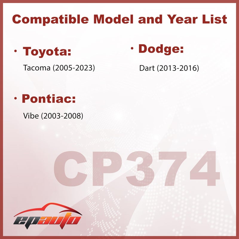 EPAuto CP374 (CF10374) Cabin Air Filter includes Activated Carbon Replacement for Toyota Tacoma (2005-2021), Dodge Dart (2013-2016), Pontiac Vibe (2003-2008) - Image 2