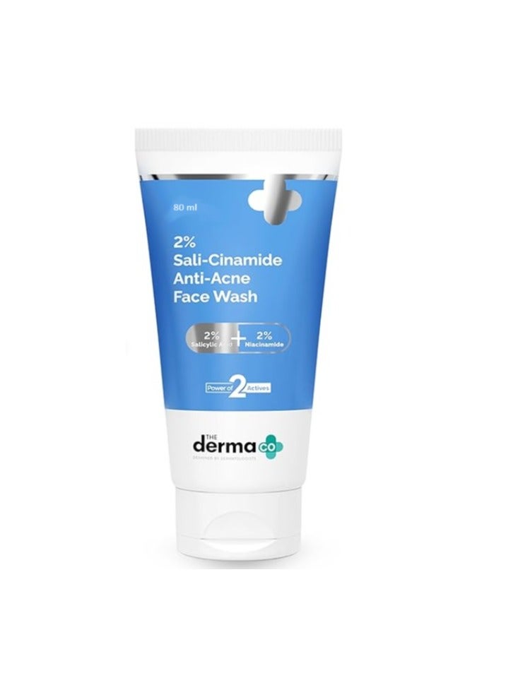 The Derma Co Sali-Cinamide Anti-Acne Face Wash with 2% Salicylic Acid & 2% Niacinamide - 80ml - Image 1