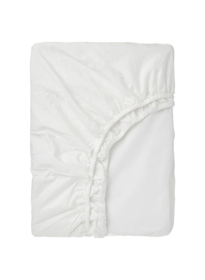 erorex Fitted sheet, white, 90x200 cm - Image 1