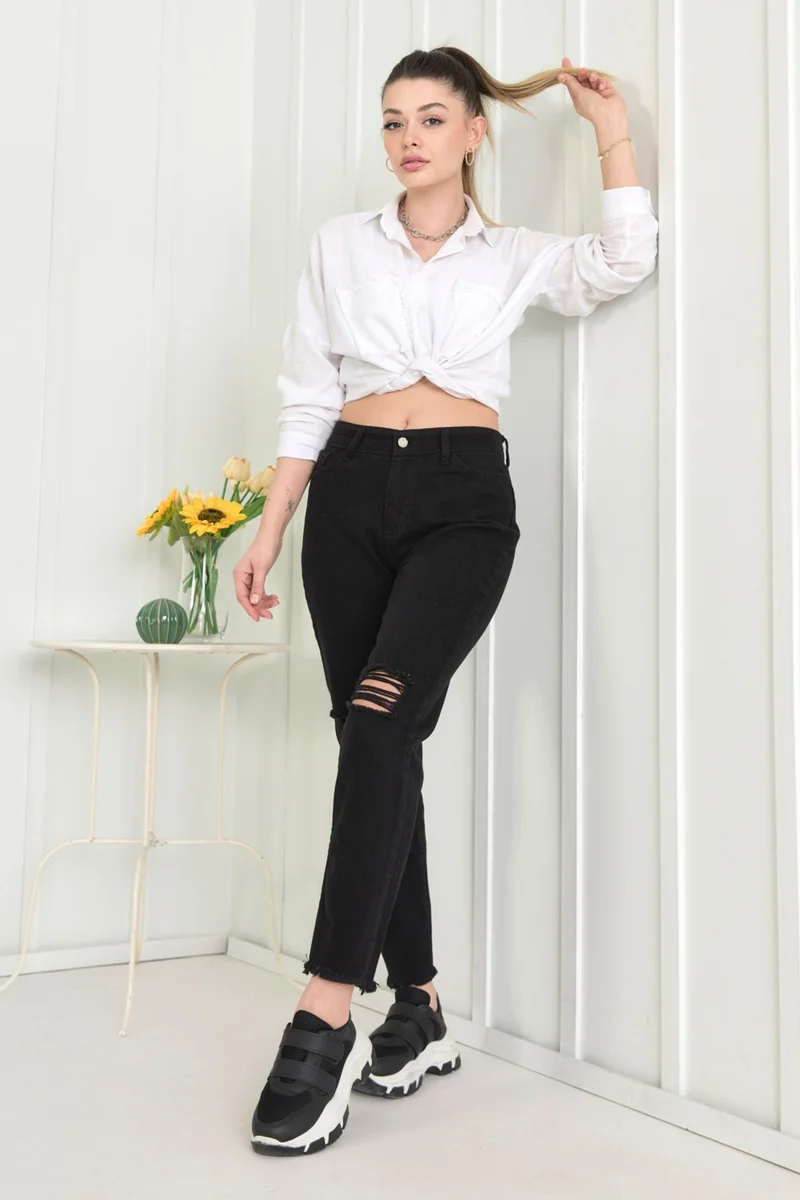 Tofisa 11603-BLACK Gabardine Trousers