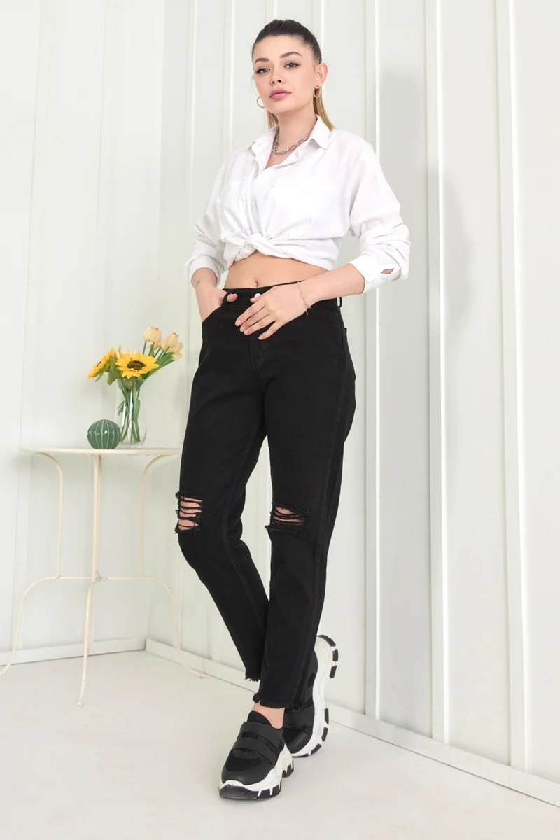 Tofisa 11603-BLACK Gabardine Trousers
