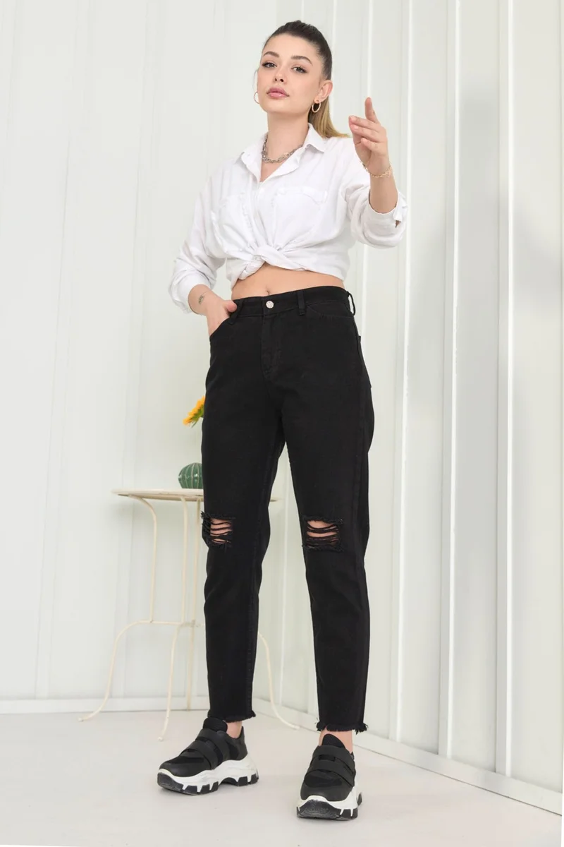 Tofisa 11603-BLACK Gabardine Trousers