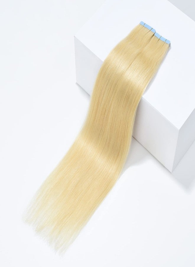 Rose bud ROSEBUD Tape in Hair Extensions REMY Human Hair, Secure Skin Weft Hair Extensions Seamless 50g/Pack 20Pcs 16 Inch Bleach Blonde - Image 2