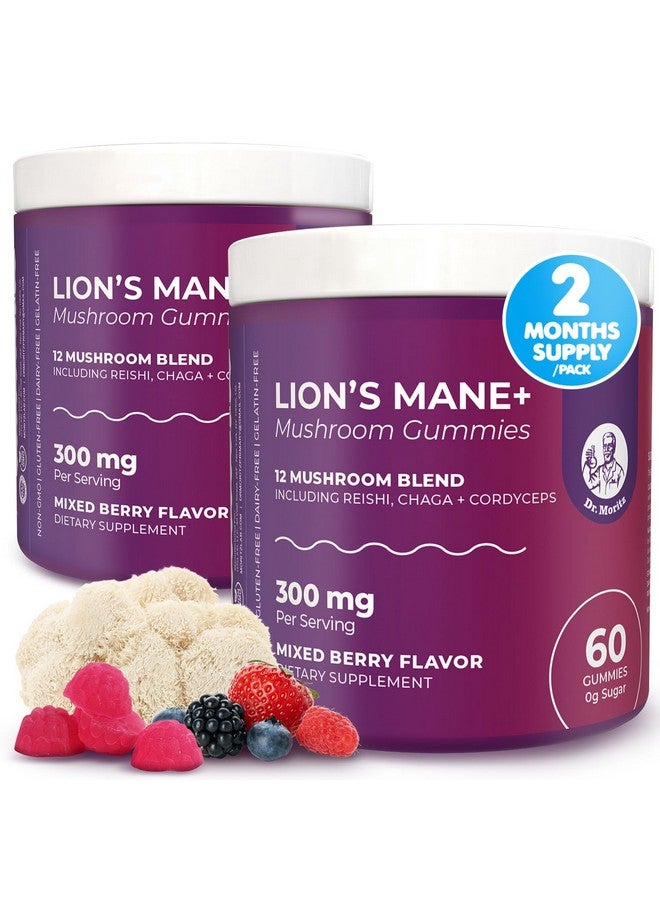 Dr. Moritz جيلي الفطر من د. مورتز - ليوينز مان للبالغين والأطفال 4+ - جيلي فطر مع مزيج 12 في 1 بما في ذلك ريشي وتشاجا - ليوينز مان للأطفال والبالغين - بدون سكر مضاف، غير معدّل وراثيًا (120 حبة) - Image 1