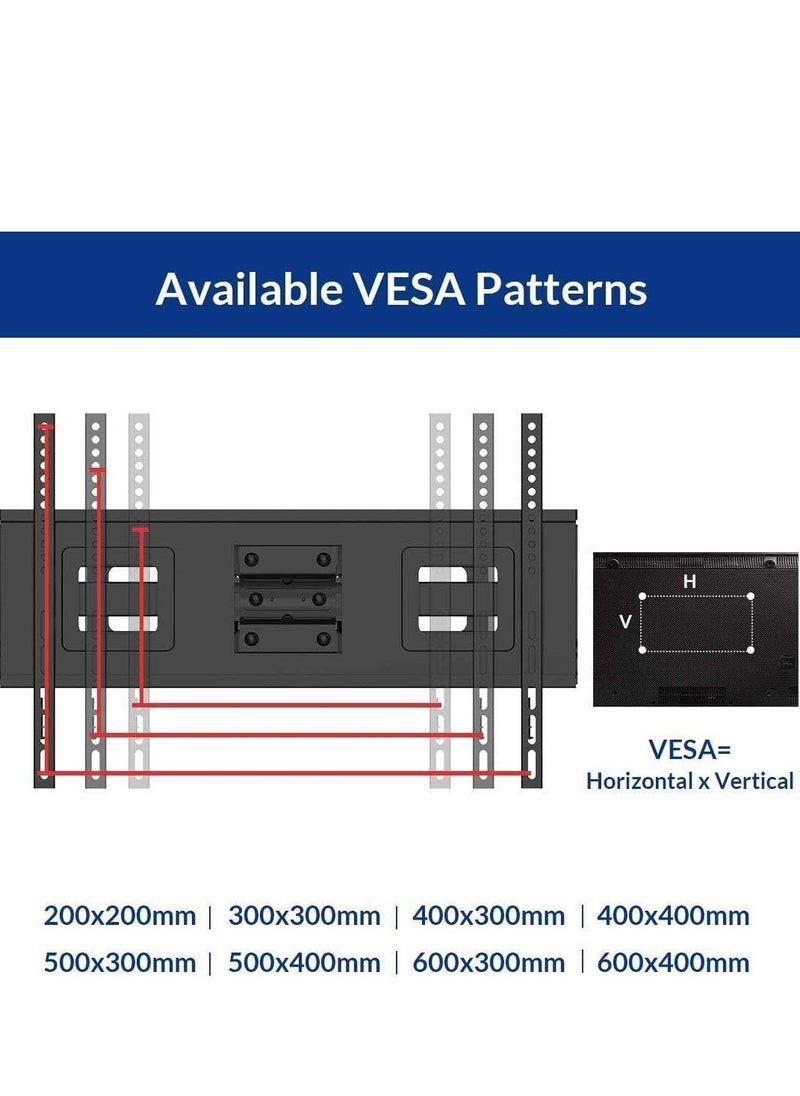 BGM Full Motion Curved Flat TV Wall Mount Bracket - Fits 32-65 Inch TVs up to 132 lbs - VESA 600x400mm - Articulating Dual Arms with Swivel - Image 4
