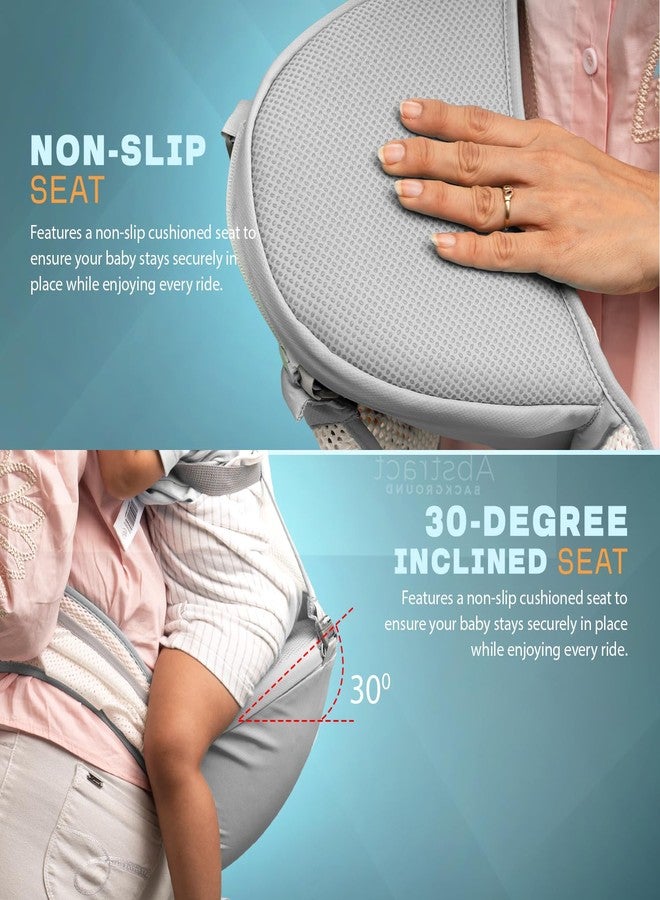 GoodLuck Baybee Flownest Baby Carrier for 0 to 3 Years Baby | Adjustable Baby Carry Bag with 6 Carrying Positions, Breathable Mesh Fabric & Back Support | 30° Inclined Non-Slip Padded Hip Seat Baby Carrier for New Born | Kangaroo Bags for Toddlers (Grey) - Image 5