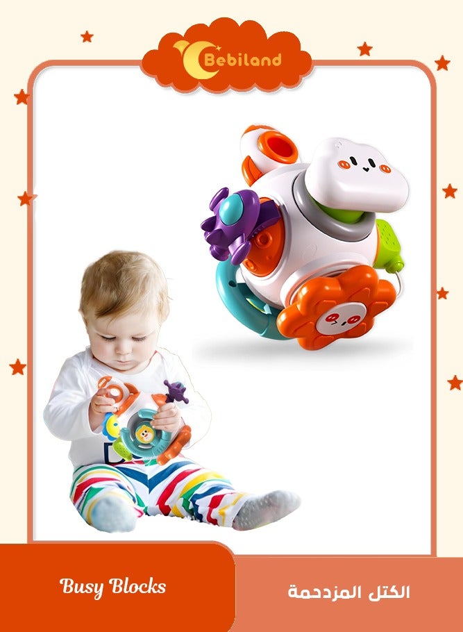 Bebiland 6-in-1 Montessori Activity Cube, Sensory Toy and Teething Ball for Babies 1 2 3 Years Old, Educational Learning Toy for Fine Motor Skills, Non-Toxic Baby Gift for Toddlers - Image 1